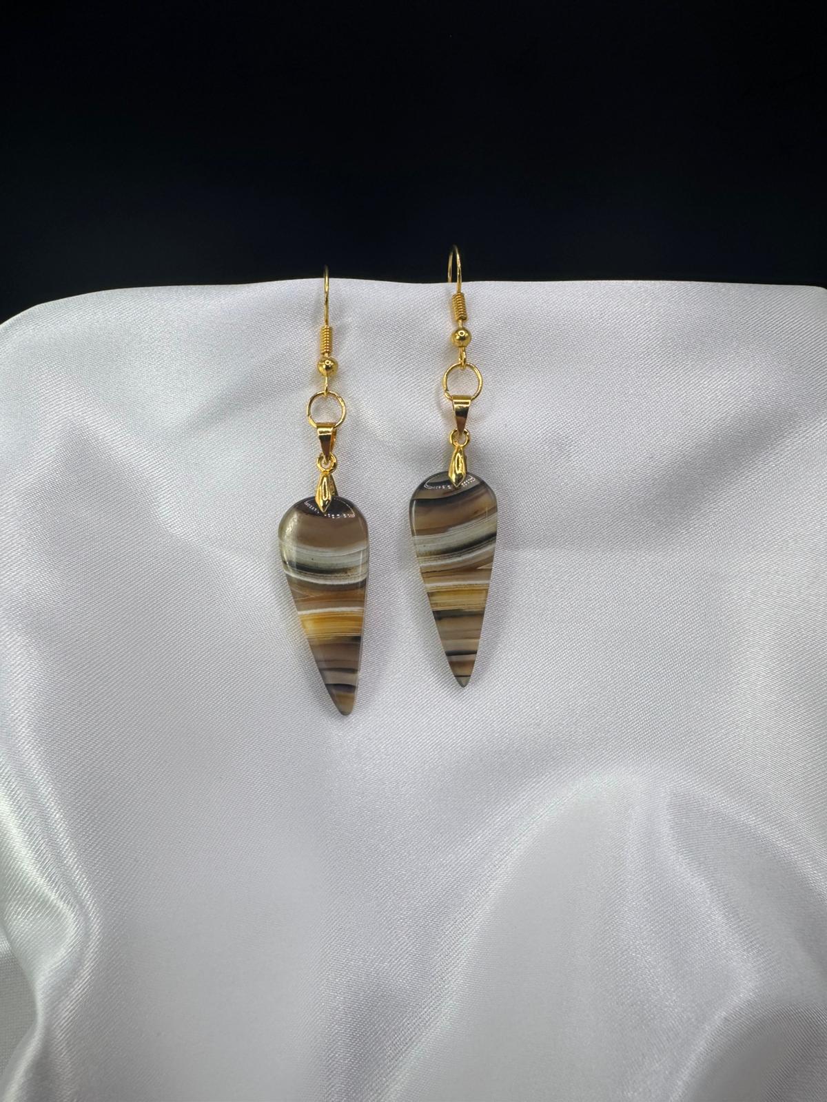 BOUCLES D'OREILLES Agate du Montana