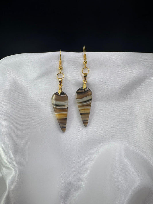 BOUCLES D'OREILLES Agate du Montana