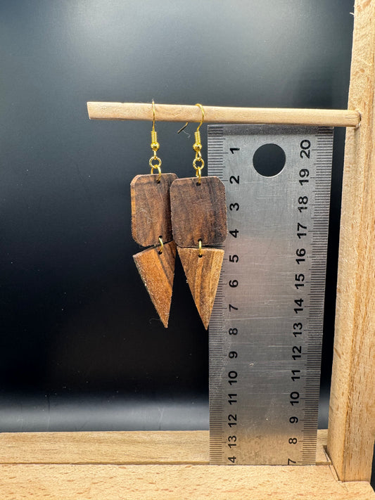 BOUCLES D'OREILLES DOUBLE NOYER