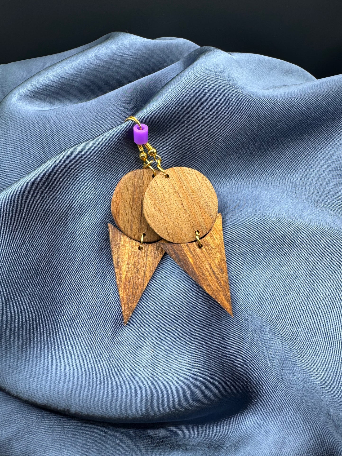 BOUCLES D'OREILLES DOUBLE NOYER