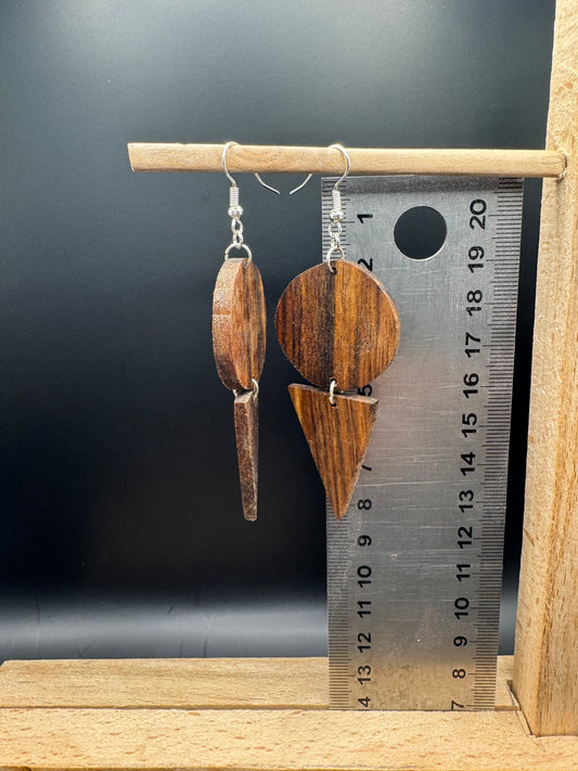 BOUCLES D'OREILLES DOUBLE NOYER