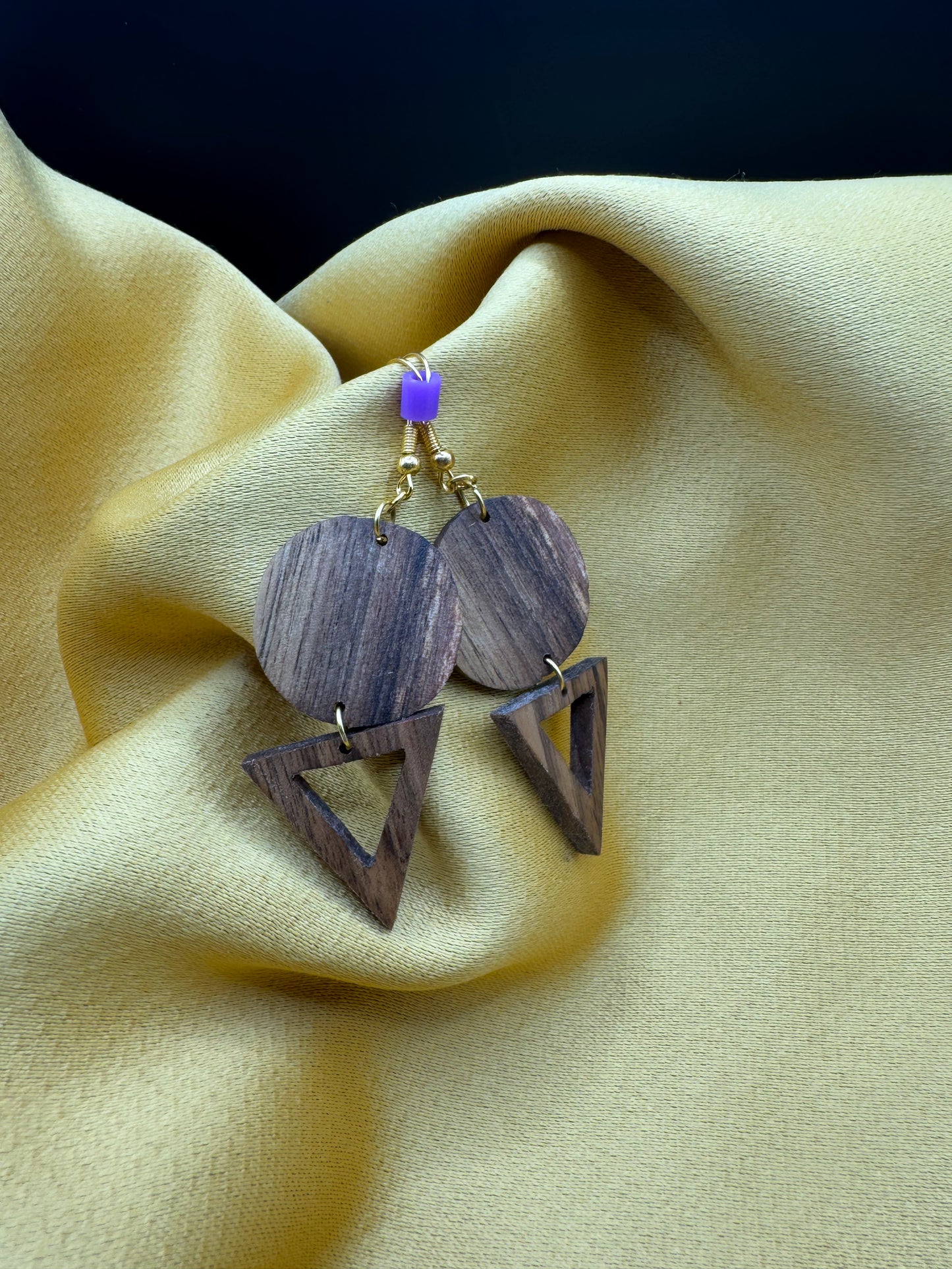 BOUCLES D'OREILLES DOUBLE NOYER