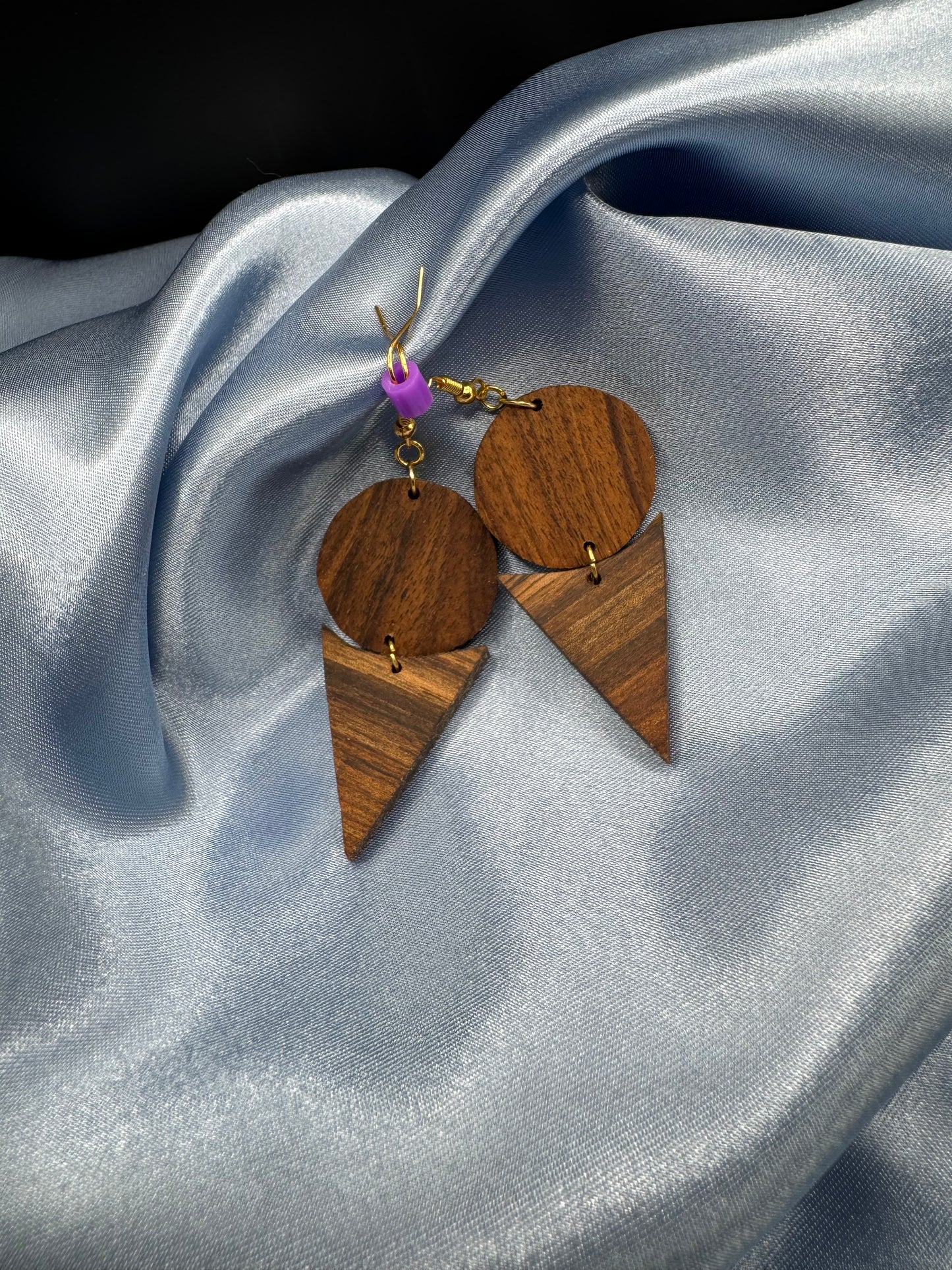 BOUCLES D'OREILLES DOUBLE NOYER