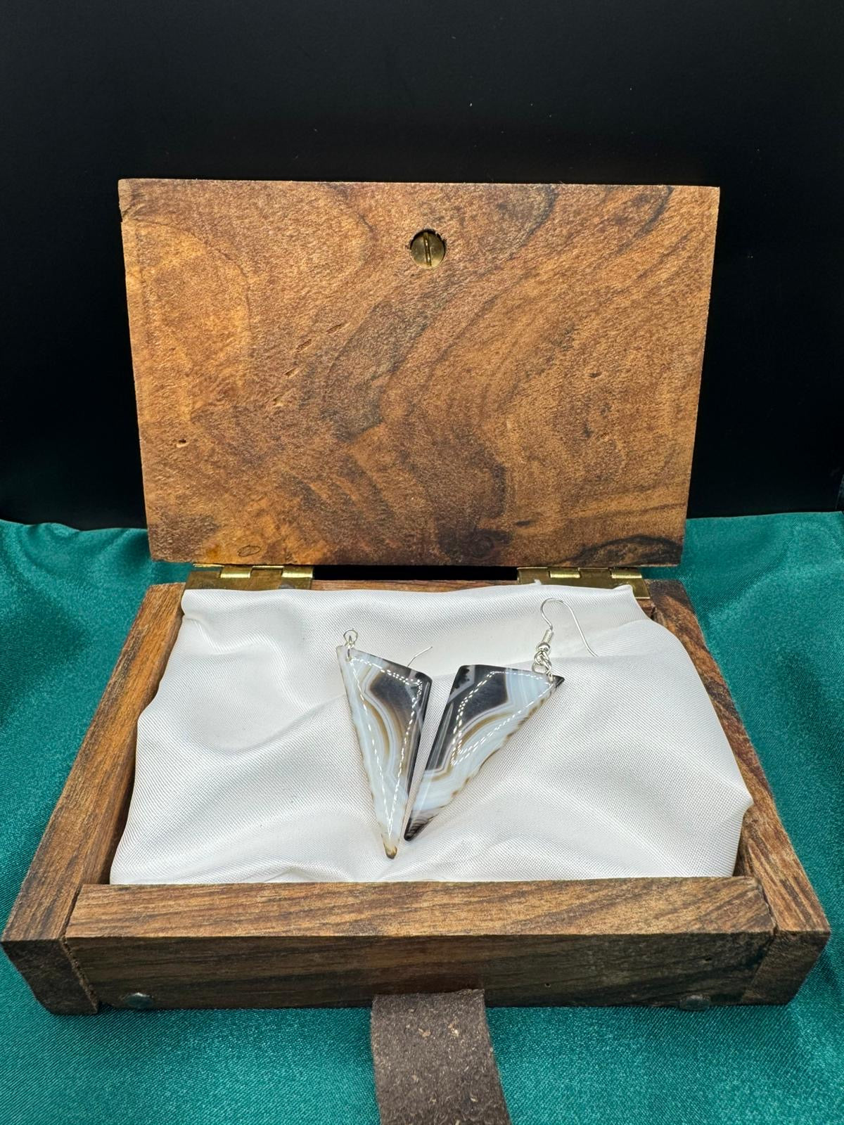 BOUCLES D'OREILLES Onyx à bandes noires