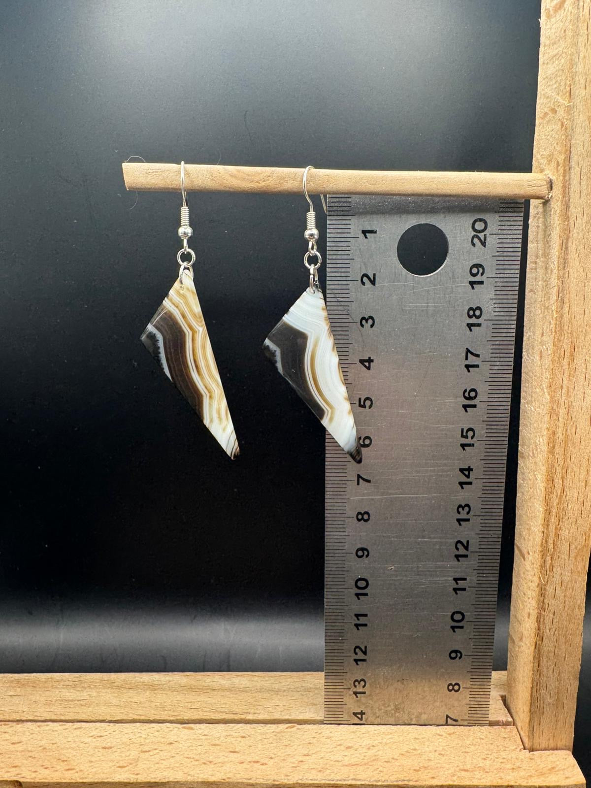 BOUCLES D'OREILLES Onyx à bandes noires