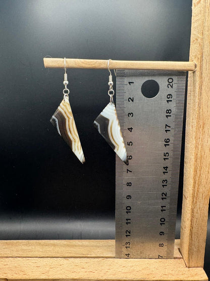 BOUCLES D'OREILLES Onyx à bandes noires