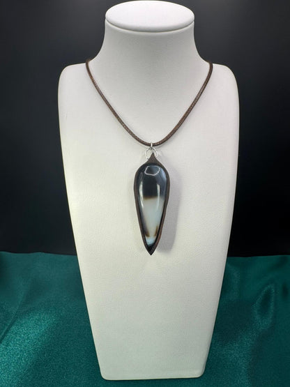 Pendentif Onyx à bandes noir