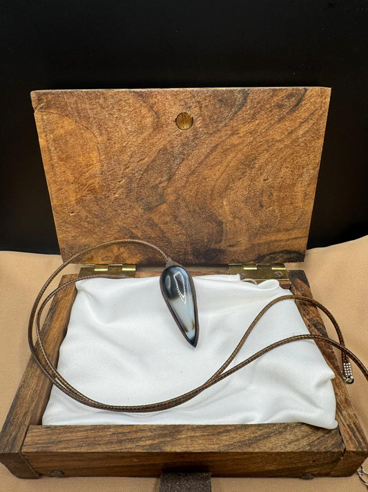 Pendentif Onyx à bandes noir