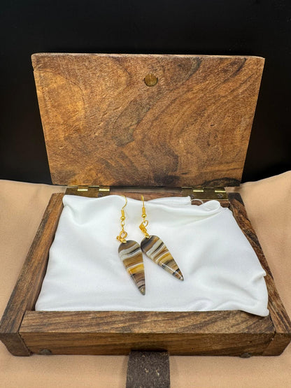 BOUCLES D'OREILLES Agate du Montana