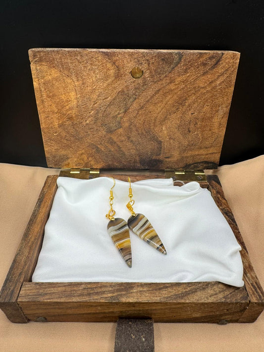 BOUCLES D'OREILLES Agate du Montana