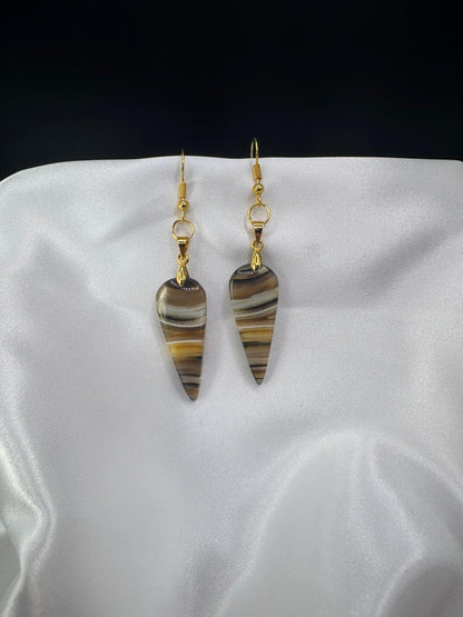BOUCLES D'OREILLES Agate du Montana