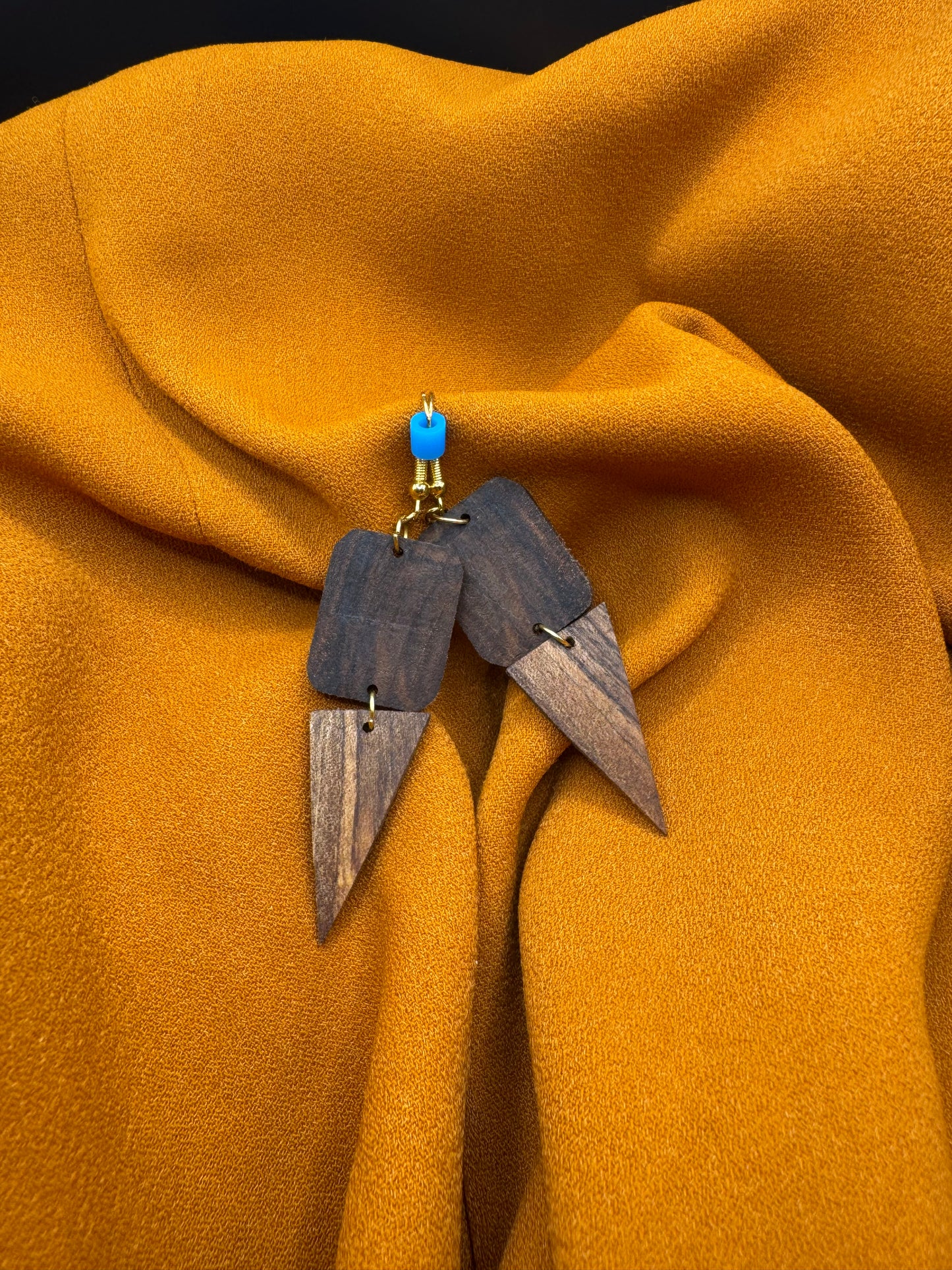 BOUCLES D'OREILLES DOUBLE NOYER