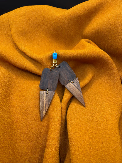 BOUCLES D'OREILLES DOUBLE NOYER