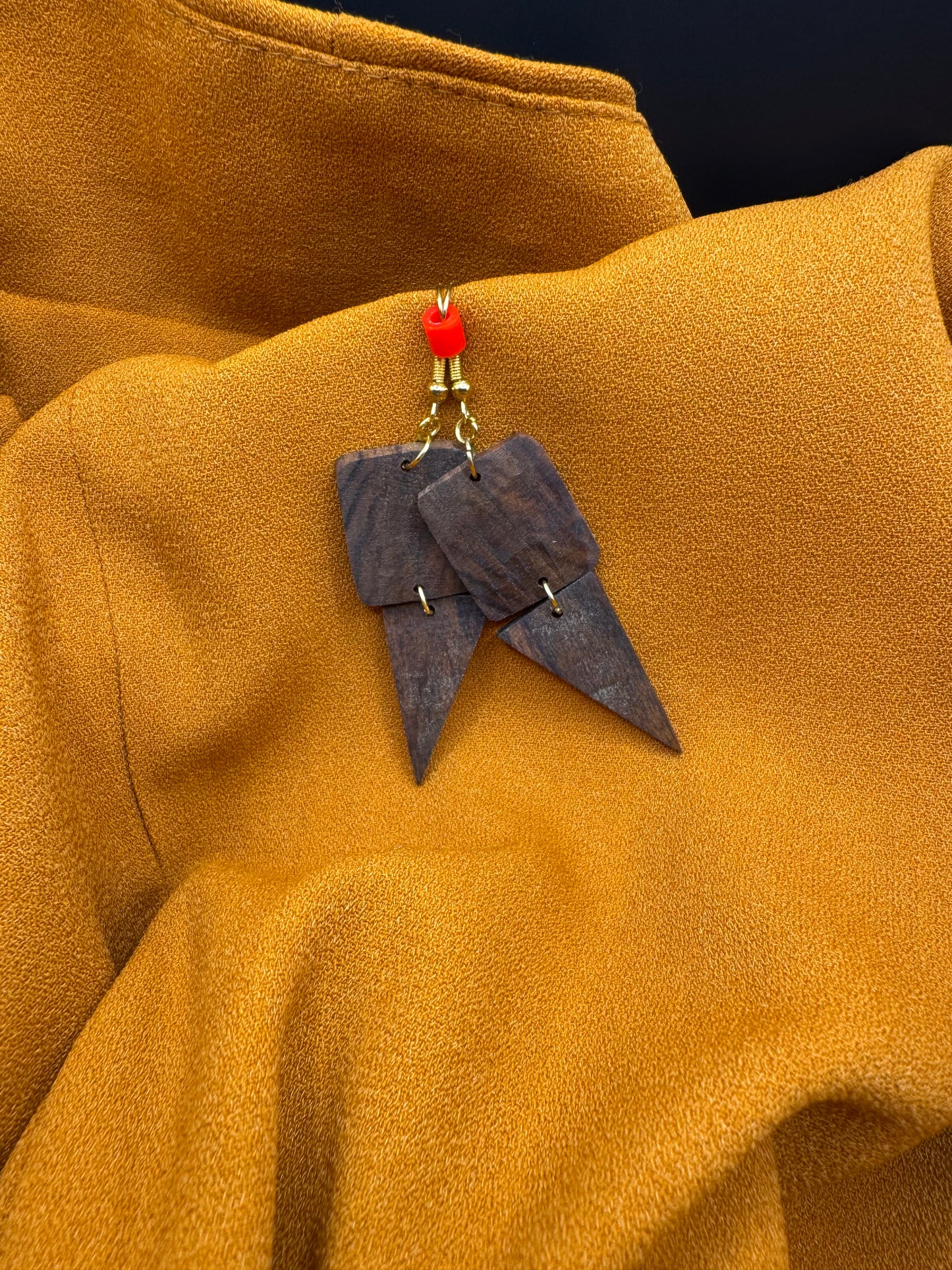 BOUCLES D'OREILLES DOUBLE NOYER