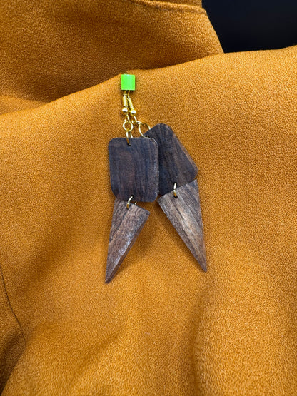 BOUCLES D'OREILLES DOUBLE NOYER