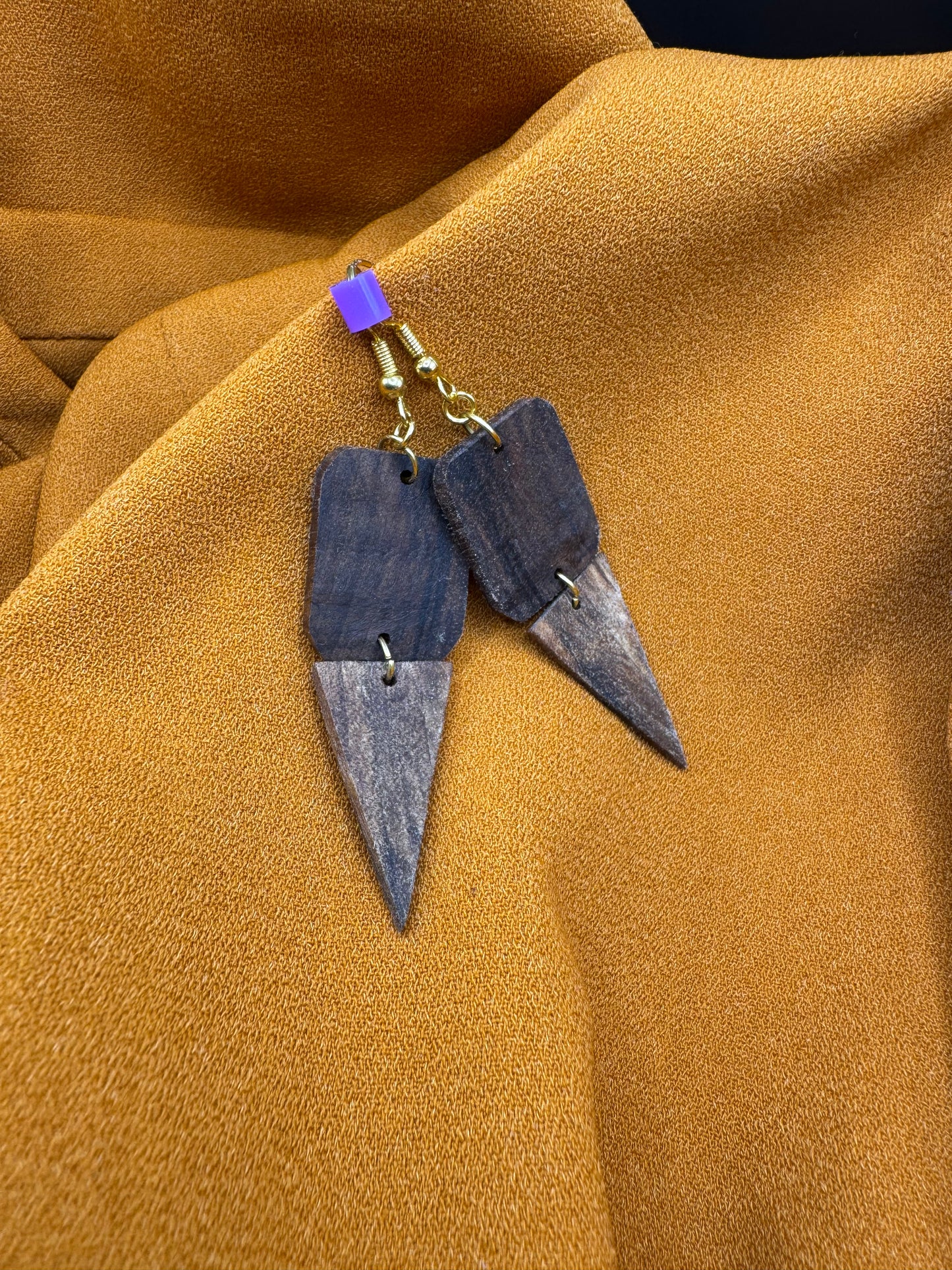 BOUCLES D'OREILLES DOUBLE NOYER