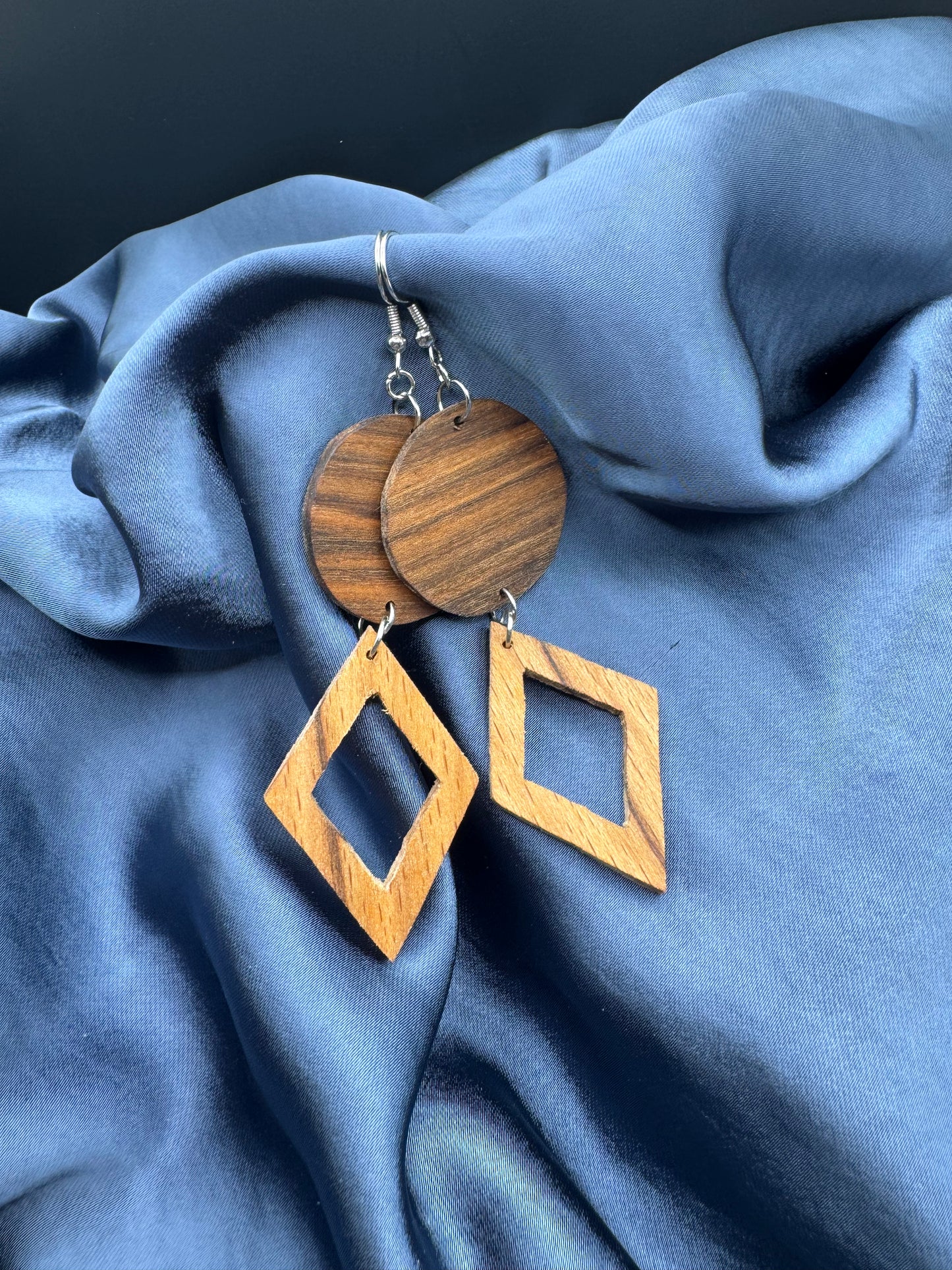 BOUCLES D'OREILLES DOUBLE NOYER