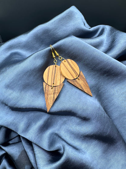 BOUCLES D'OREILLES DOUBLE NOYER