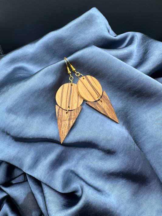 BOUCLES D'OREILLES DOUBLE NOYER