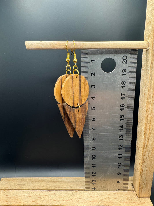 BOUCLES D'OREILLES DOUBLE NOYER