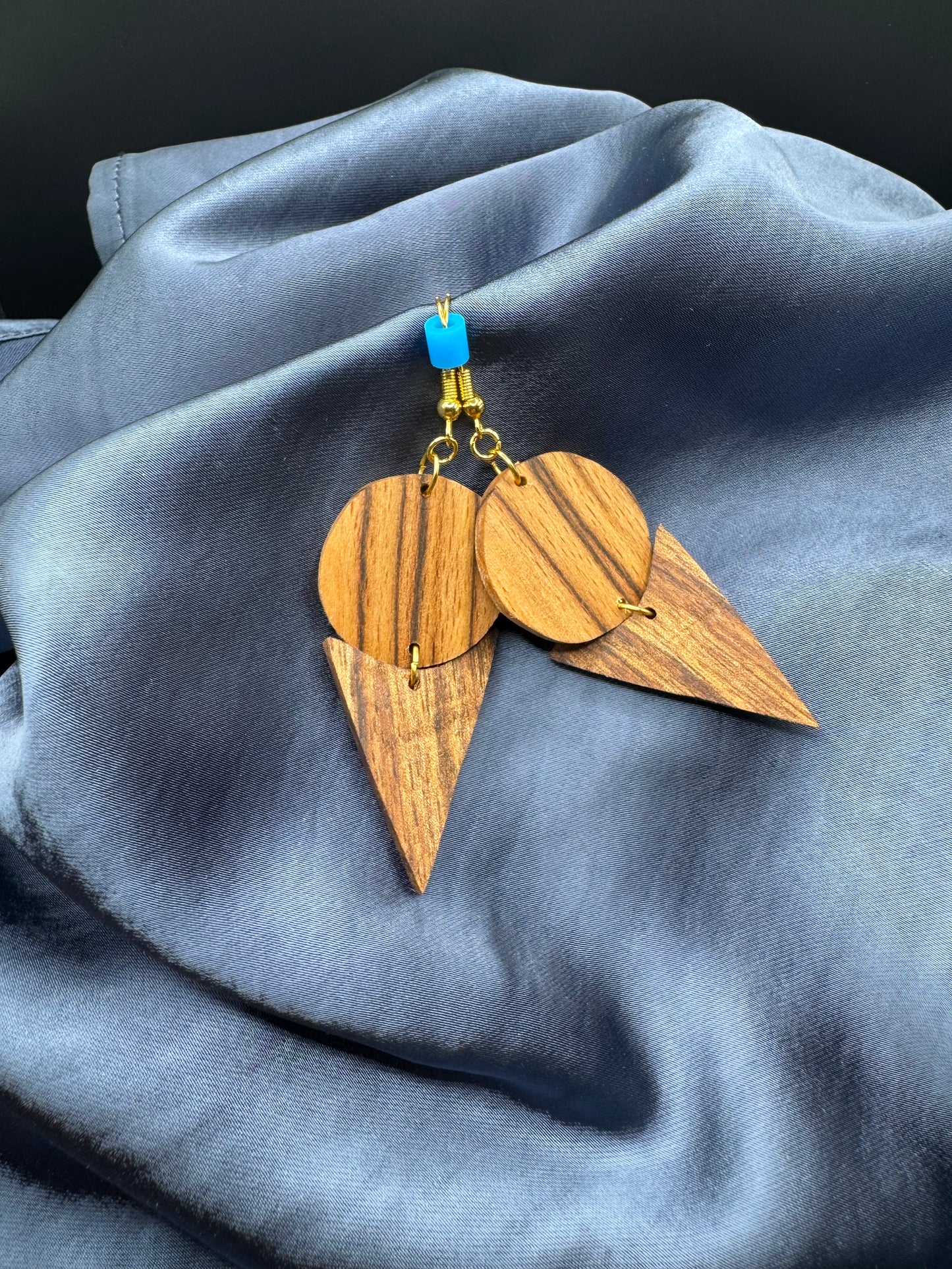 BOUCLES D'OREILLES DOUBLE NOYER