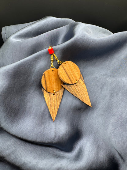 BOUCLES D'OREILLES DOUBLE NOYER