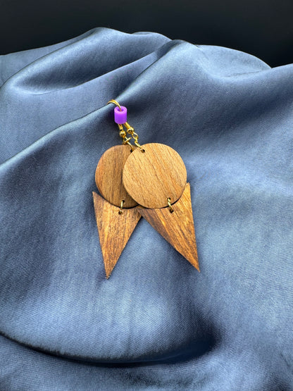 BOUCLES D'OREILLES DOUBLE NOYER