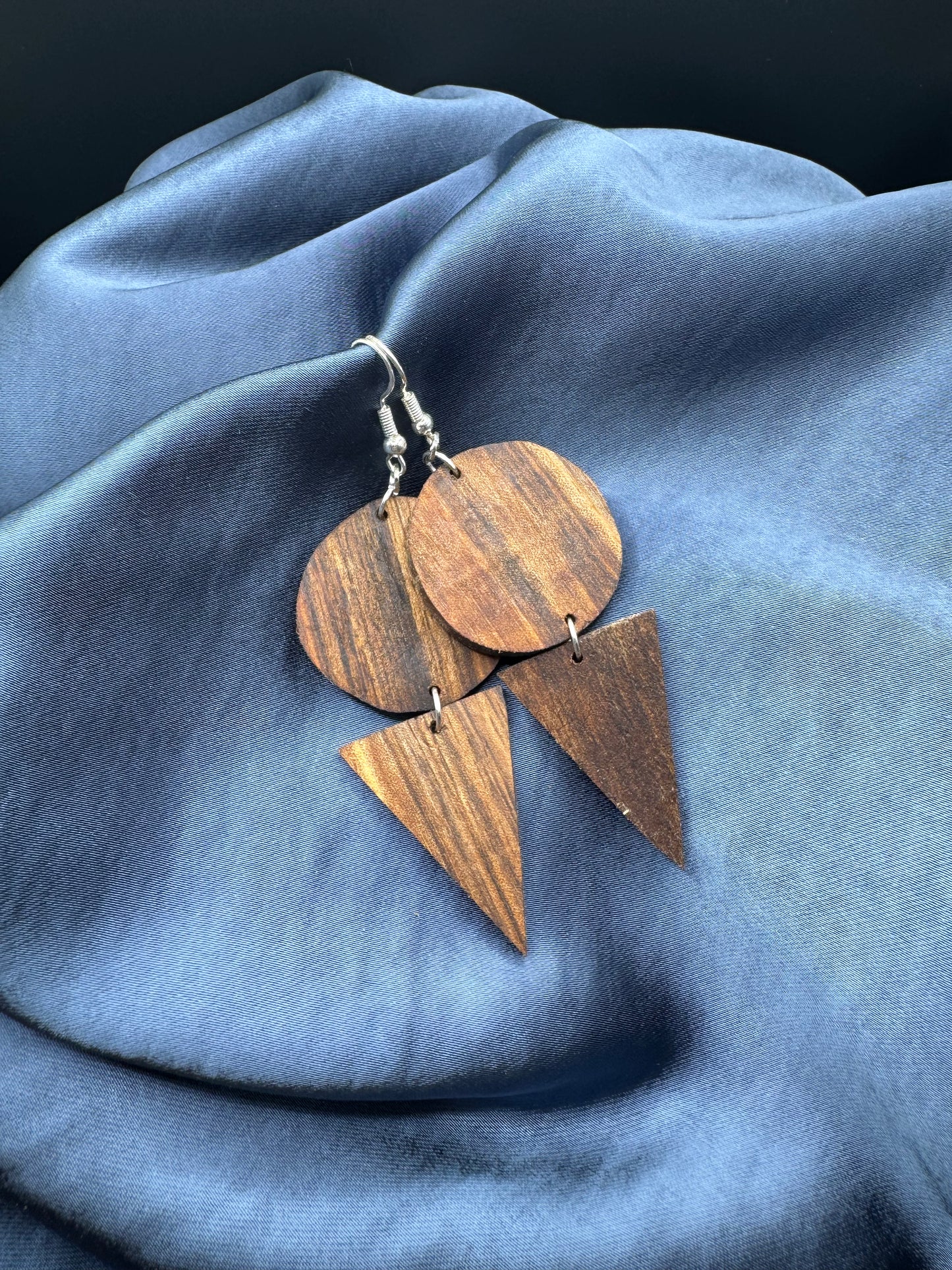 BOUCLES D'OREILLES DOUBLE NOYER