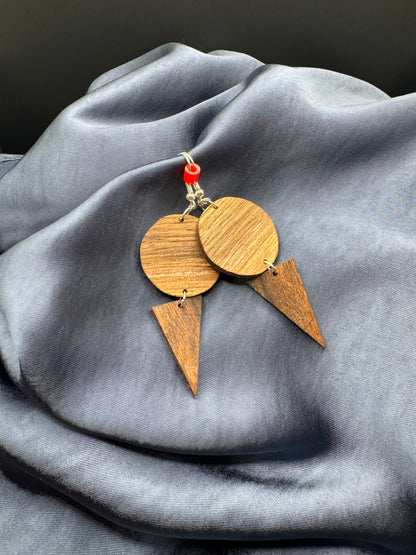 BOUCLES D'OREILLES DOUBLE NOYER