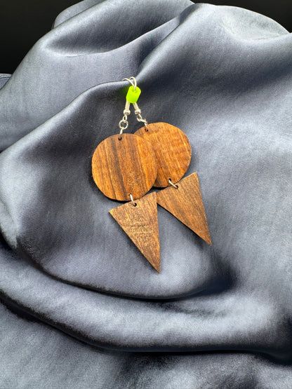 BOUCLES D'OREILLES DOUBLE NOYER