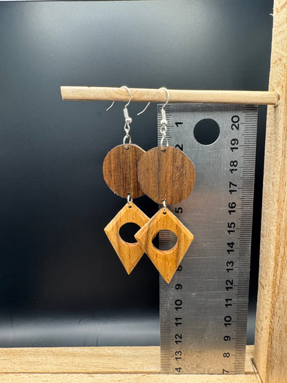 BOUCLES D'OREILLES DOUBLE NOYER