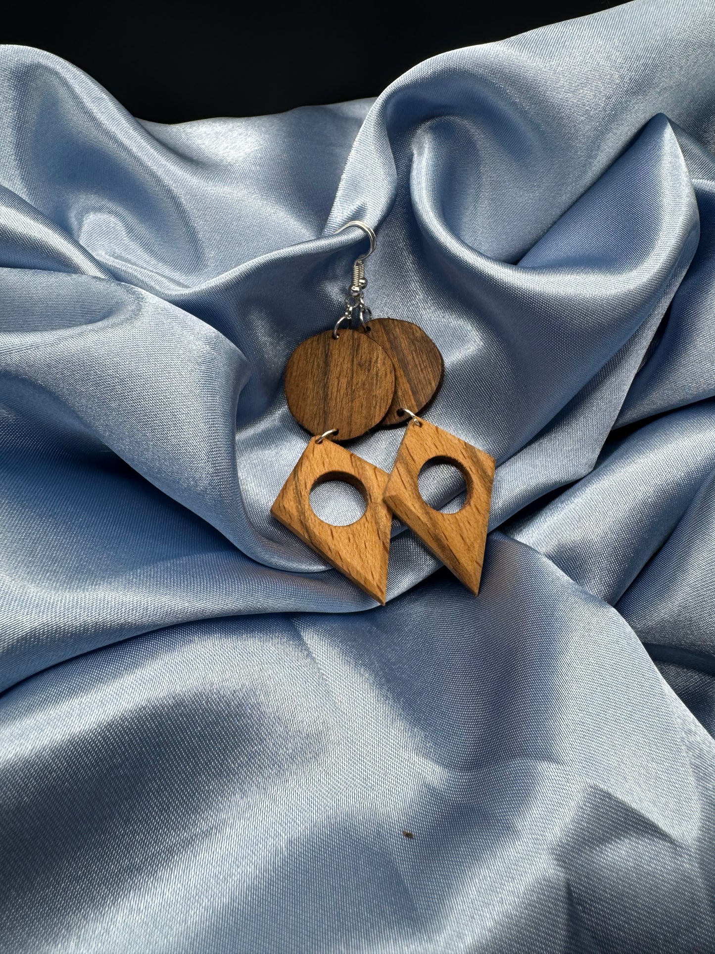 BOUCLES D'OREILLES DOUBLE NOYER