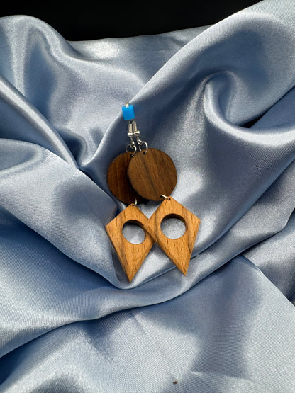 BOUCLES D'OREILLES DOUBLE NOYER