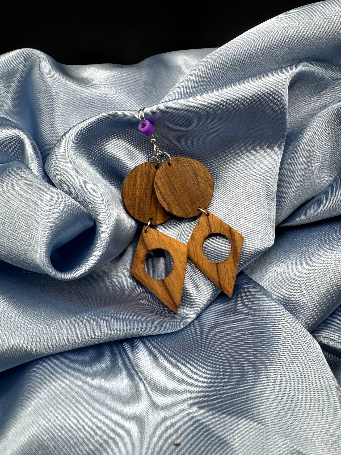 BOUCLES D'OREILLES DOUBLE NOYER