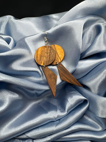 BOUCLES D'OREILLES DOUBLE NOYER