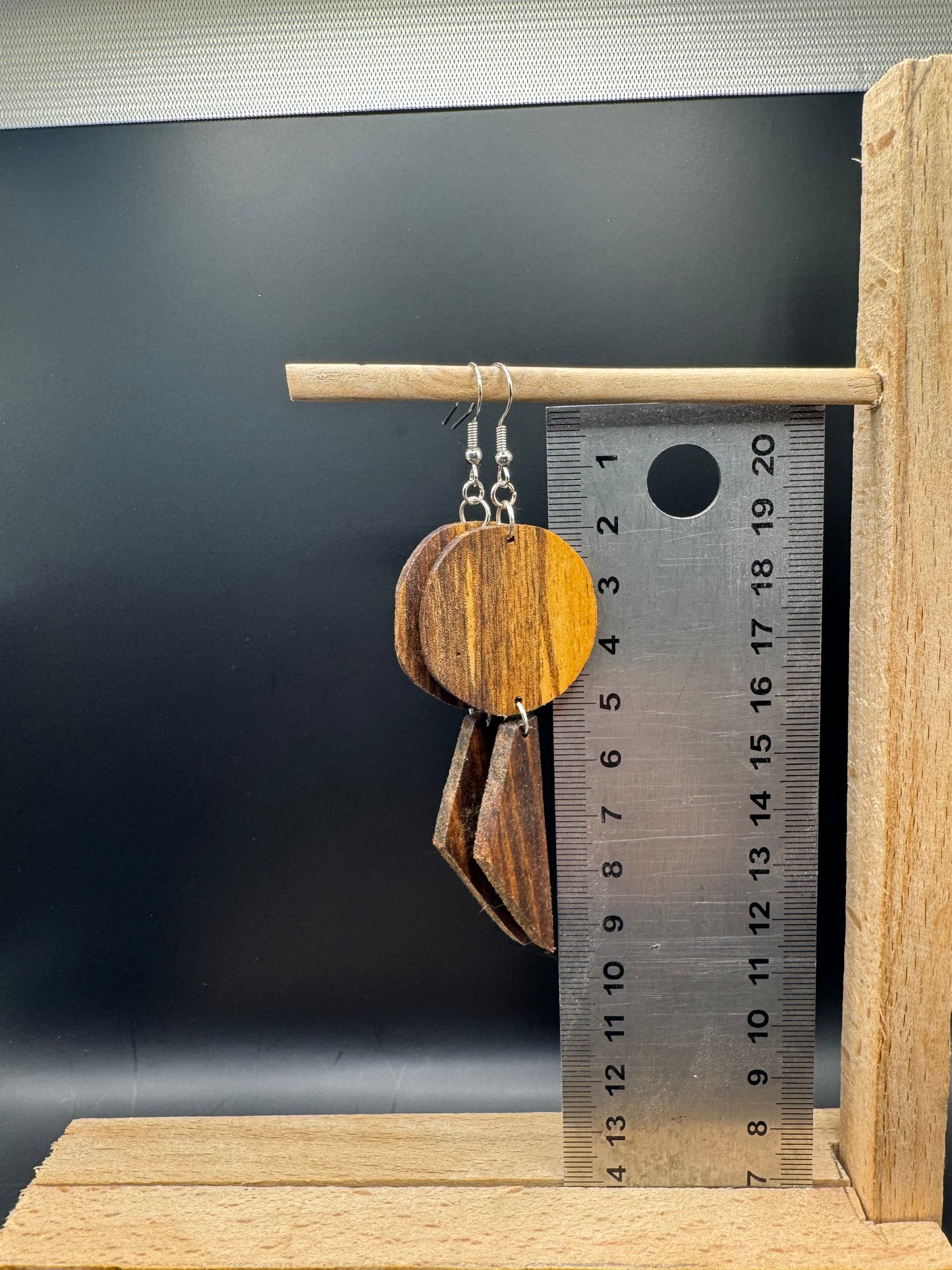 BOUCLES D'OREILLES DOUBLE NOYER