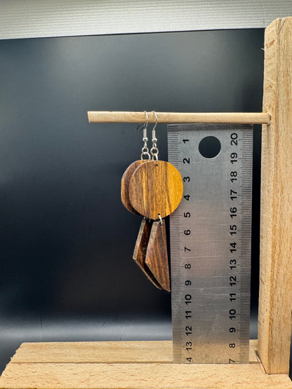 BOUCLES D'OREILLES DOUBLE NOYER