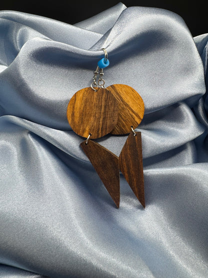 BOUCLES D'OREILLES DOUBLE NOYER