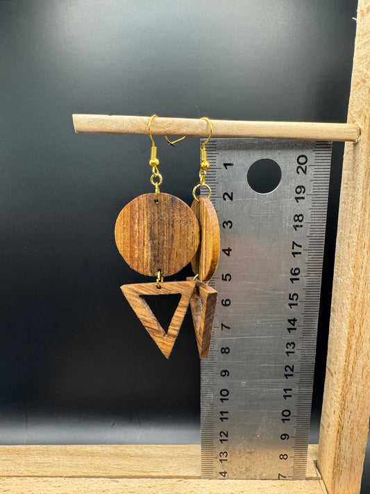 BOUCLES D'OREILLES DOUBLE NOYER