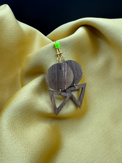 BOUCLES D'OREILLES DOUBLE NOYER