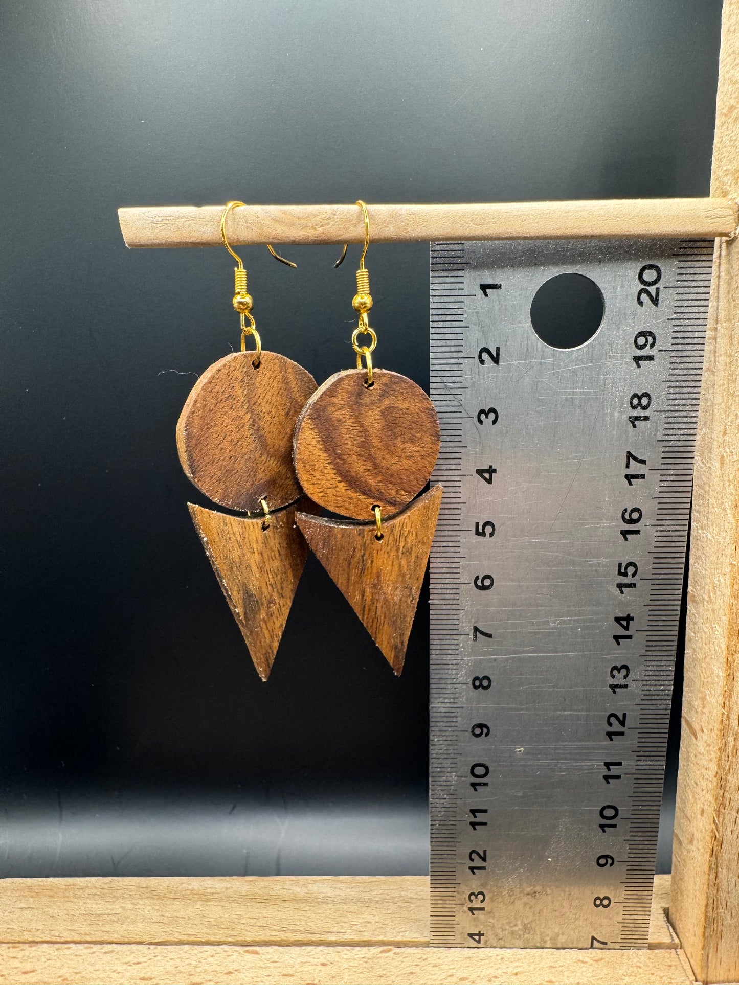 BOUCLES D'OREILLES DOUBLE NOYER