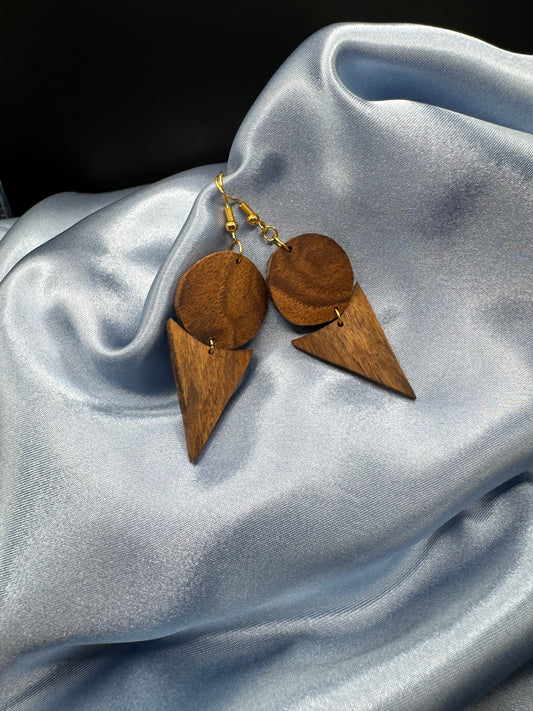 BOUCLES D'OREILLES DOUBLE NOYER