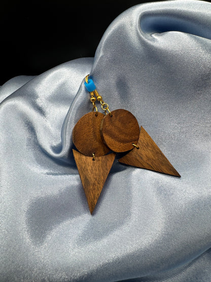 BOUCLES D'OREILLES DOUBLE NOYER