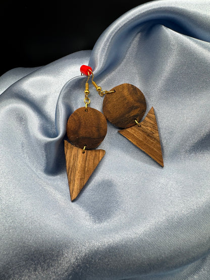 BOUCLES D'OREILLES DOUBLE NOYER