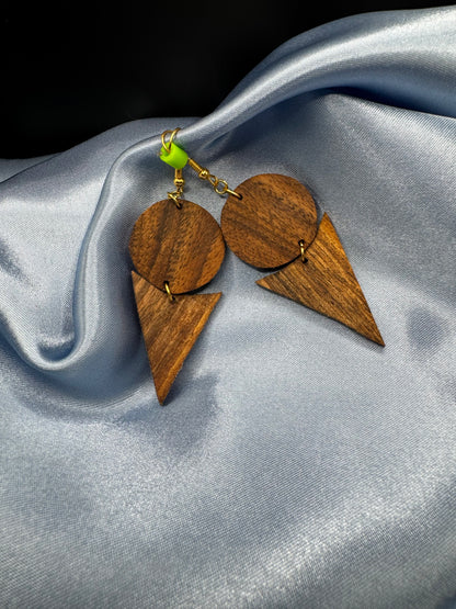 BOUCLES D'OREILLES DOUBLE NOYER