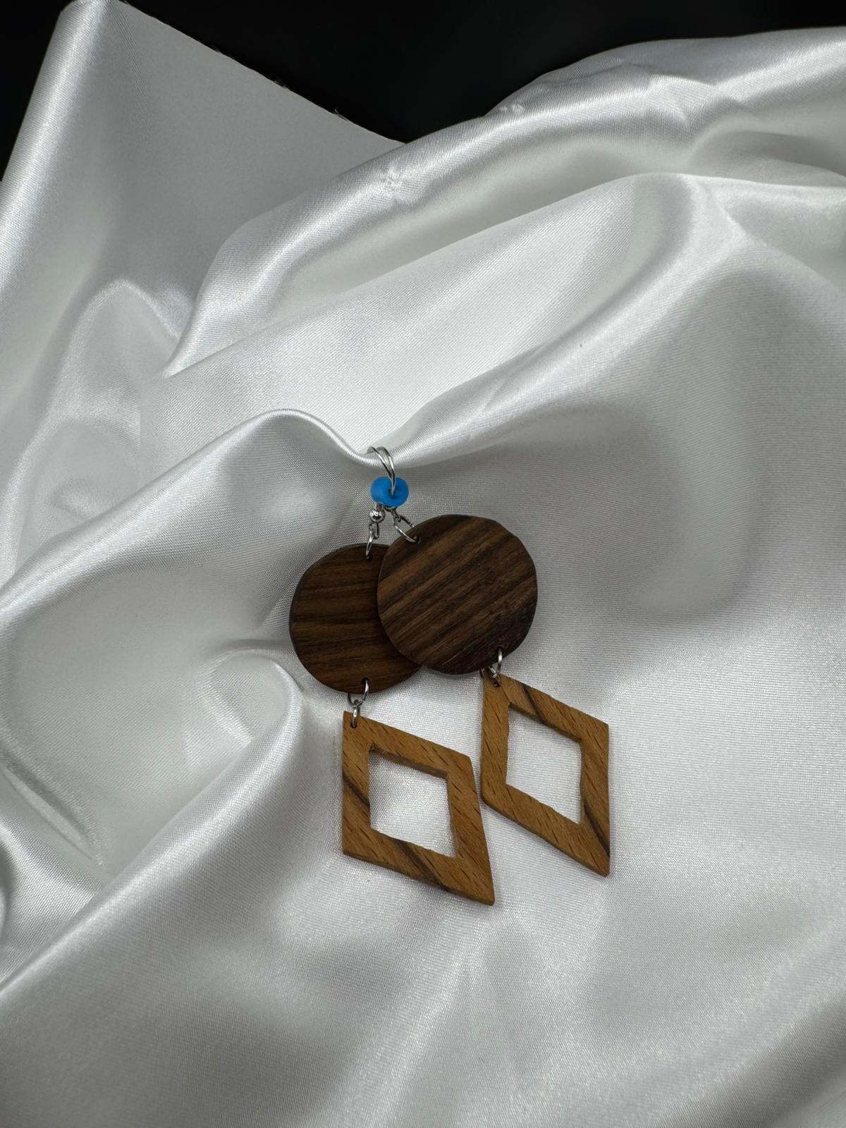 BOUCLES D'OREILLES DOUBLE NOYER