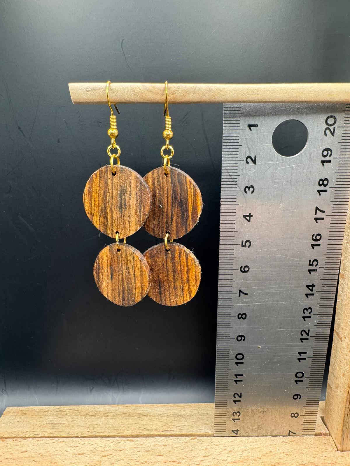 BOUCLES D'OREILLES DOUBLE NOYER